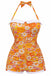 Gingham 1950s Halter Bowknot One-piece Swimsuit: timeless style reimagined