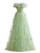 Green floral dress on a white background