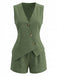 Set con Shorts con Scollo a V con Allacciatura Vest & Anni '40 2
