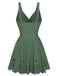 Costume con Gonna Tinta Unita Twist Front Hollow One-Piece Anni '30 7