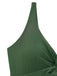 Costume con Gonna Tinta Unita Twist Front Hollow One-Piece Anni '30 8
