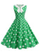 Abito a pois con colletto Peter Pan senza maniche  anni '50