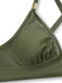 Detail: 3PCS 1950s Solid Metal Button Bikini Set, timeless beauty, perfect for vintage fashion lovers