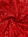 Abito paillettes natalizio con spalle scoperte in peluche rosso anni '70
