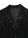 2PCS Completo blazer e pantaloni in velluto con paillettes nero anni '60