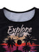 Tankini Explore The Beach nero anni '50