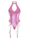 Completo intimo in pelle verniciata con lacci e reggiseno anni '80