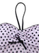 Set tankini a pois con fiocco e scollo all'americana rosa anni '50