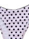 Set tankini a pois con fiocco e scollo all'americana rosa anni '50
