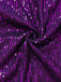 Tuta lunga monospalla con paillettes viola anni '70