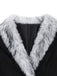 Cappotto lungo con finiture in pelliccia sintetica nero anni '30