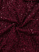 Abito lungo a sirena con fiocco di paillettes bordeaux anni '30