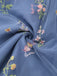 Abito con ricami floreali in rete a maniche lunghe blu anni '30