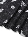 Abito midi con spacchi e stampa Halloween nero anni '50