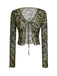 Cardigan con stampa botanica trasparente anni '80