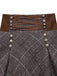 2PCS Camicetta con volant in chiffon e gonna a quadri anni '80