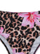 3PCS Bikini con stampa floreale leopardata anni '60