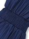 Abito camicia a righe con scollo a V blu anni '60