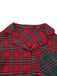 2PCS Pigiama a quadri natalizio rosso anni '30