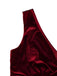Abito lungo paillettes in velluto con scollo a V bordeaux anni '50