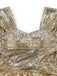 Abito da sera in paillettes con spalle scoperte oro anni '80