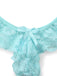[Prevendita] Completo intimo in pizzo con fiocco e volant blu acqua anni '80