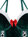 2PCS Completo top e gonna in velluto natalizio del 1970