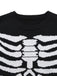 Maglione lavorato a maglia con scheletro Halloween nero anni '50
