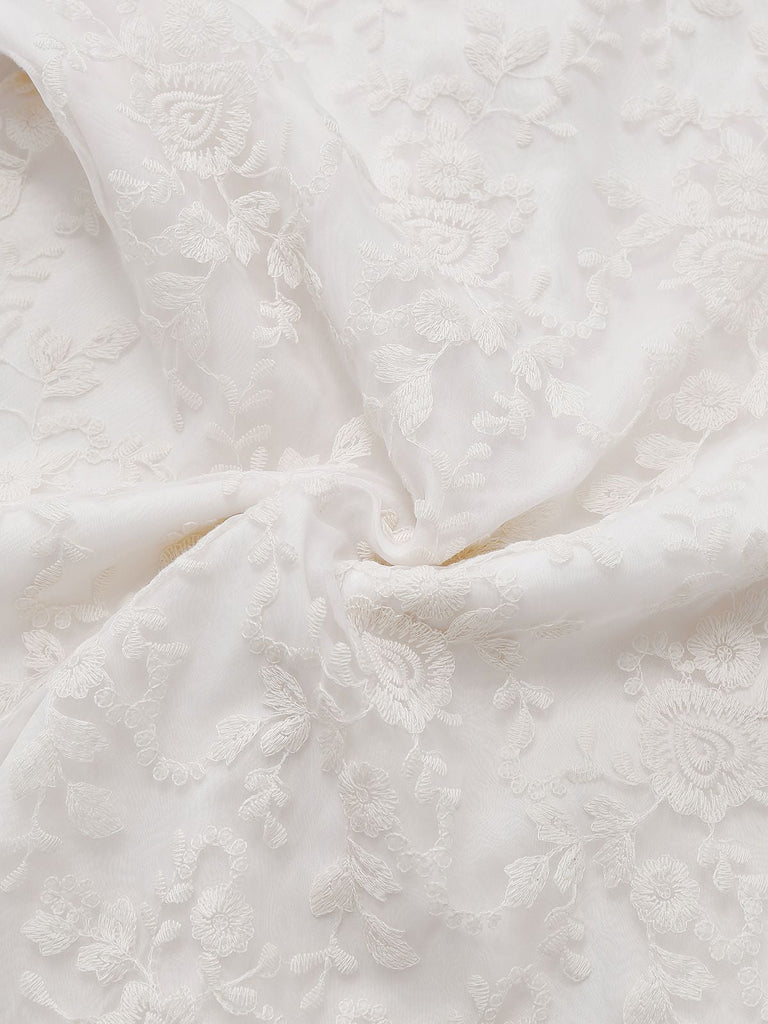 Abito in pizzo di puro cotone bianco anni '60