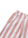 2pcs Gilet a righe con scollo quadrato e pantaloncini cachi anni '60