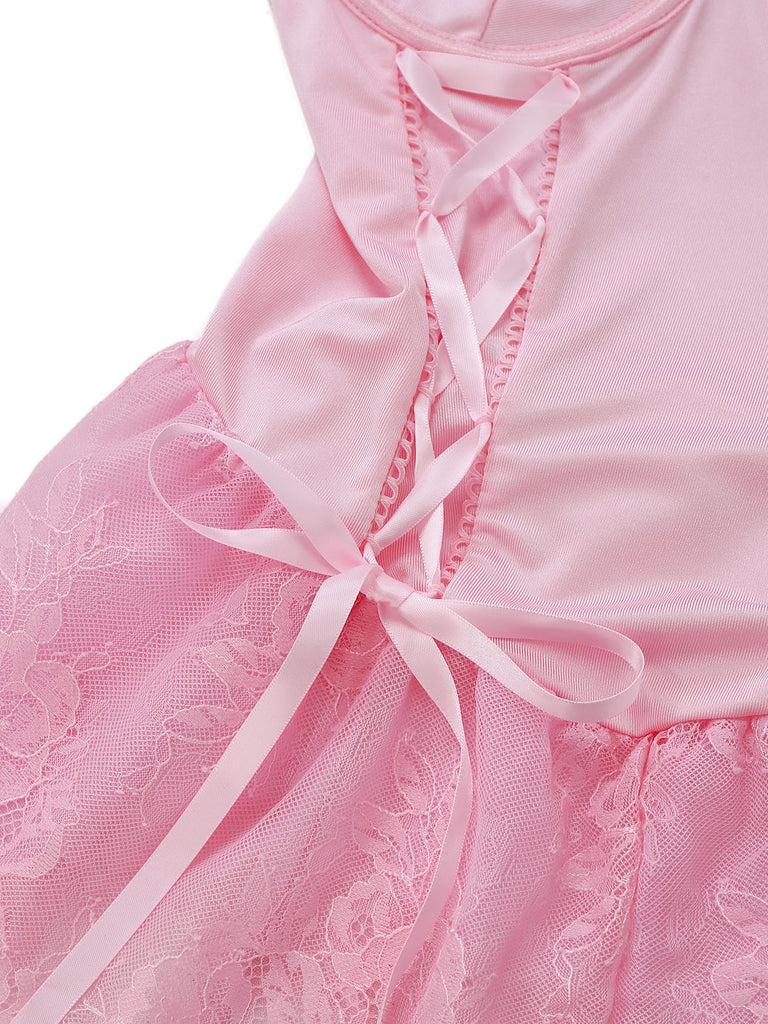 Completo body con corsetto e pizzo anni '60