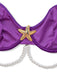 3PCS Pigiama viola anni '70 in raso di perle di mare con sirena