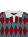 Maglione a griglia con motivo a rombi e colletto a revers anni '30