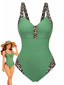 Costumi intero anni '50 con scollo a V e leopardata