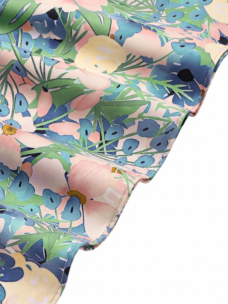 [Prevendita] Abito con Colletto a Tacca Floreale Azzurro Anni '50