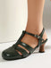 Mary Jane Cutout Ankle T-Strap Chunky Heels, vintage shoes, retro heels - perfect for women who love vintage and retro fashion