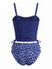 Navy 1950s Print Spaghetti Strap Tankini Set 4
