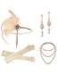 Set di 4 accessori guanti fascia capelli anni '20