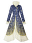 Cappotto con colletto alto Madame Morrible Stardust blu anni '30