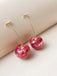 Dried Flower Cherry Drop Orecchini Rosso