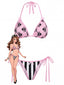 [Prevendita] Set Bikini Rosa Anni '80 Gotico con Stampa Teschi a Righe