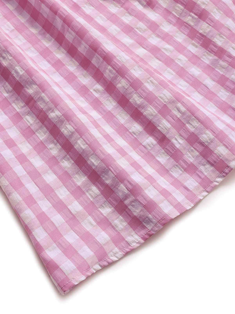 [Pre-Vendita] Set Pigiama Rosa con Fiocco a Quadretti e Volant Anni '60 8