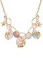 Collana vintage con conchiglie colorate e stelle marine