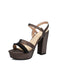Sandali con Plateau Open Toe e Cinturino alla Caviglia con Tacco Blocco Viola 11