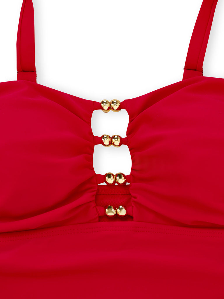 Costume Intero Ruched con Taglio Contenitivo Anni '50 7