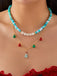 Collana natalizia con campanelle di perline a strati