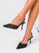 Black 1970s Floral Mesh Stiletto Heels 3
