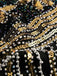 Abito jazz con frange e paillettes verde scuro anni '20