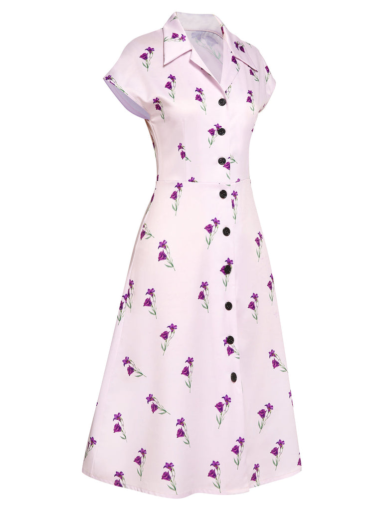 [Prevendita] Abito con risvolto Petunia viola anni '40