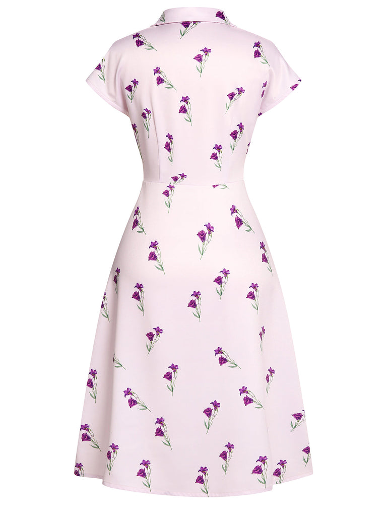 [Prevendita] Abito con risvolto Petunia viola anni '40